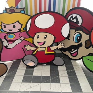 Recortes de Mario Brothers/Centros de mesa/Decoración de fiesta temática