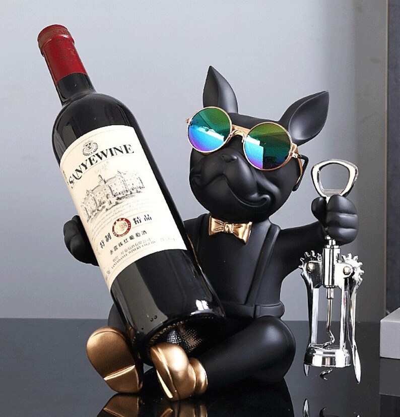 Frenchie Elegance Handcrafted French Bulldog Wine Holder & Etsy