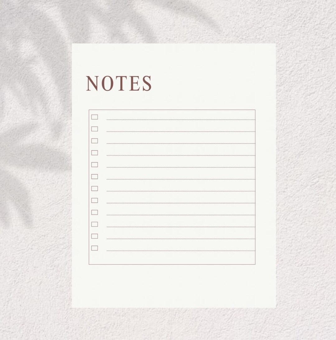 Note List Template, Customizable Organizer, Task Planner, Note Sheet ...