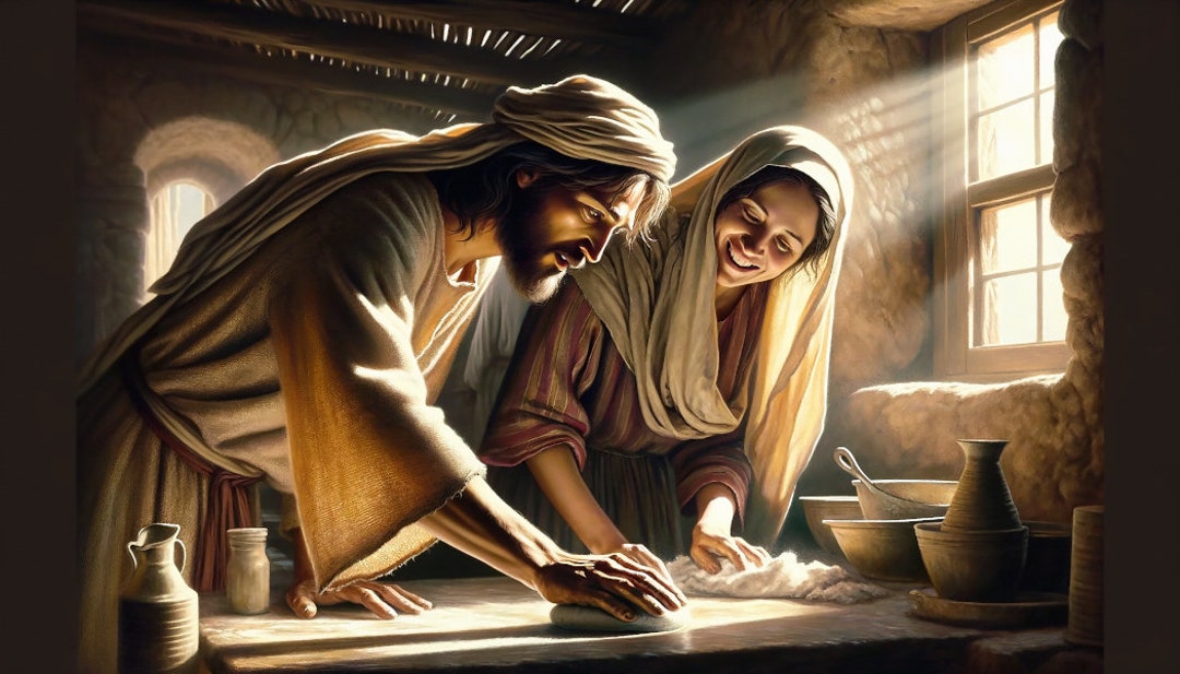 Christian Art: "cleaning With Imma." Printable Download Painting of ...