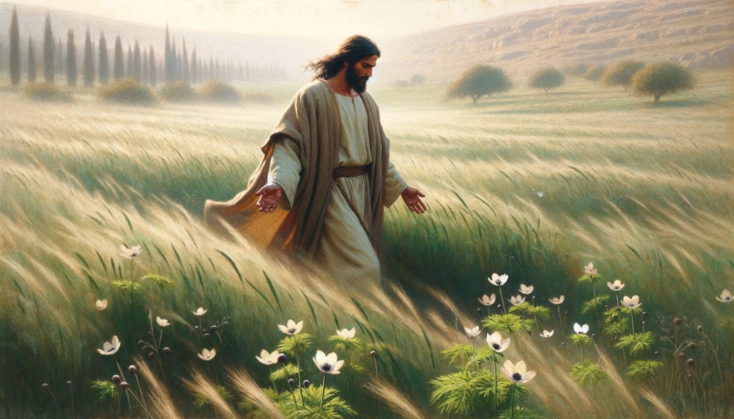 Christian Art lilies of the Field. Printable Download Art of Jesus
