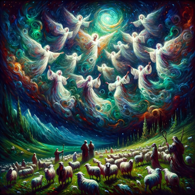 Christian Art glory to God in the Highest. Christmas Wall Art of the