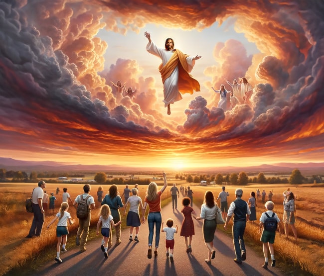 Christian Art: "coming in the Clouds." Printable Digital Image of Jesus - When Is The Shy Coming Back On