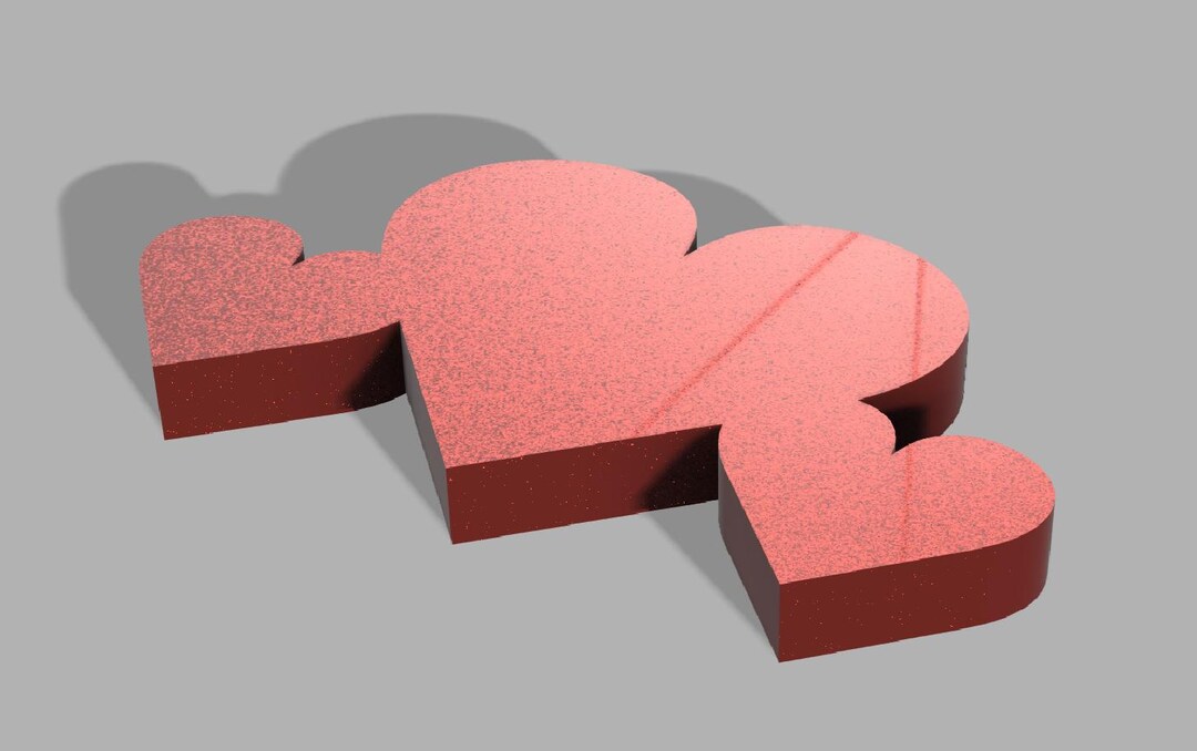 3D STL File Triple Heart â Connected Heart Trio for Decoration & Gifts ...