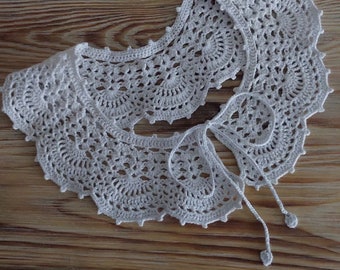 Crochet lace collar. white children detachable openwork collar. Vintage Style cotton Collar. Handmade crochet collar for girls.