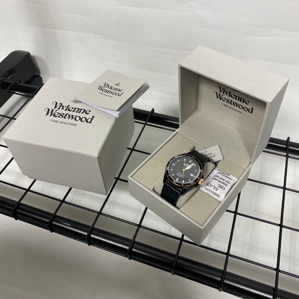 Vivienne Westwood leather strap watch in black