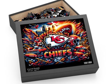 Kansas City Chiefs Football Puzzle - NFL Themed Jigsaw | 120/252/500 Pieces