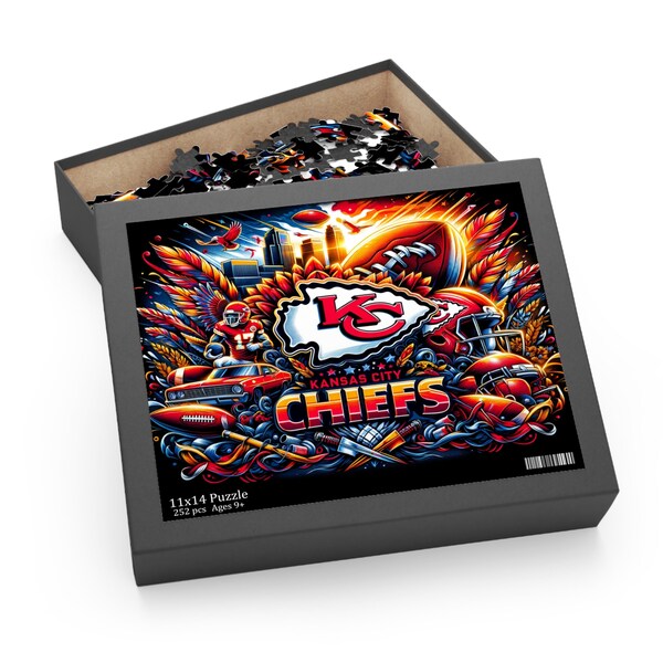 Kansas City Chiefs Football Puzzle - NFL Themed Jigsaw | 120/252/500 Pieces