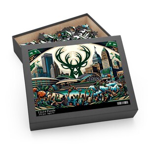 Milwaukee Bucks NBA Puzzle - Dynamic Fan Art | 120/252/500 Pieces