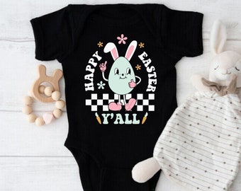 Happy Easter Y'all Onesie - Retro Baby Bodysuit - Cute Easter Apparel