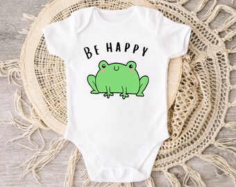 Cute Onesie®, Frog Baby Onesie®, Be Happy Onesie®, Cute Frog Baby Bodysuit, New Mom Baby Shower Gift