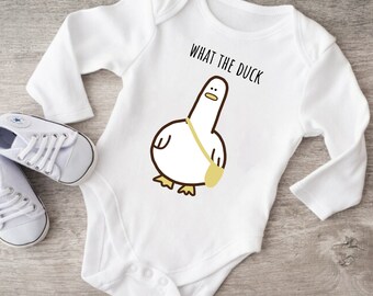 Cute Onesie®, Funny Baby Onesie®, What The Duck Baby Onesie®, Funny Duck Baby Bodysuit, New Mom Baby Shower Gift