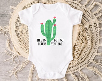 Cactus Baby Onesie, Cute Cactus Kids Shirt, Life Is Tough But So You Are Natural Toddler Shirt, Baby Shower Gift, Gender Reveal