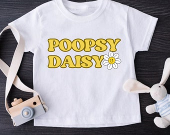 Poopsy Daisy Infant Fine Jersey - Daisy Wild Flower Toddler Shirt - Nature-inspired Toddler Apparel -Toddler natural tee with daisy print