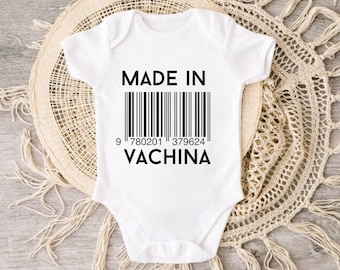 Made in Vachina Baby Bodysuit, Short and Long Sleeve Baby Bodysuit, Baby Announcement, Cute Baby Shower Gift, Funny & Cheeky Baby