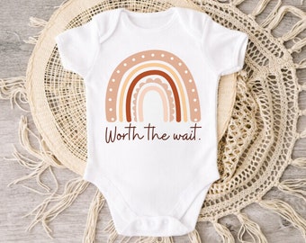 Cute Onesie®, Inspirational Baby Onesie®, Worth the wait Baby Onesie®, Rainbow Baby Bodysuit, New Mom Baby Shower Gift , minimalistic