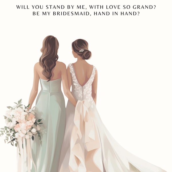 Cherished Moment: Will You Be My Bridesmaid? - Heartfelt Digital Proposal Card for Your Special Ask - Instant Download