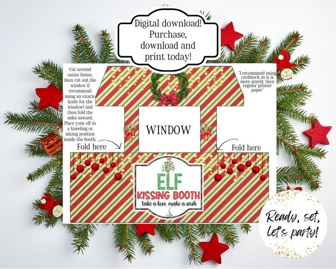 elf-kissing-booth-printable-elf-christmas-props-creative-elf-ideas-christmas-elf-kit-elf-accessories-elf-photo-props-elf-props-etsy for Elf On The Shelf Kissing Booth Free Printable Elf Kissing Booth Printable, Elf Christmas Props, Creative Elf Ideas, Christmas Elf Kit, Elf Accessories, Elf Photo Props, Elf Props - Etsy for Elf On The Shelf Kissing Booth Free Printable