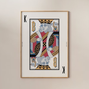 Arte de parede de cartão Bitcoin King - Impressão BTC - Pôster de criptomoeda - Decoração de escritório em casa - Presente para ele/ela
