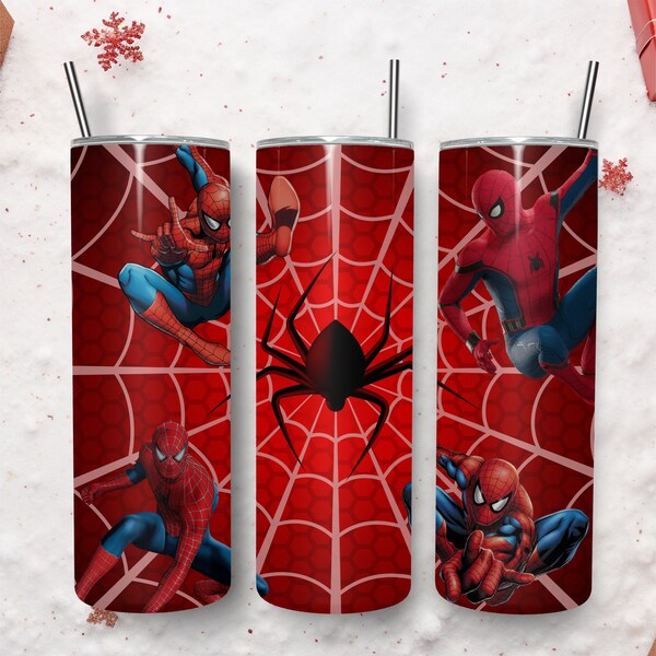 Spiderman Tumbler Wrap , 20 oz Skinny Spider Man Tumbler Wrap, 20oz Tumbler Png Sublimation Design, Digital Instant Download Designs