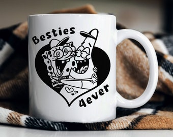 Besties Forever/ Best Friend Gift/ Besties Forever Coffee Mug/ Funny Best Friend Mug/ bff Mug/ Cartoon Mug/ Cute Mug/ Valentines Day Gift