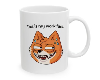 Detta är mitt jobbansikte rolig räv kaffemugg 33 cl