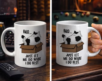Taza de café con meme de gato gordo, regalo divertido para la oficina
