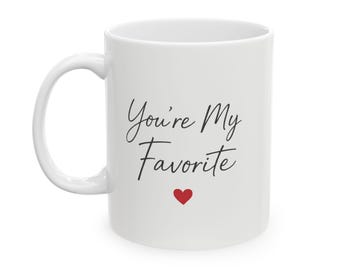 You're My Favorite-mok - minimalistische hartkoffiekop, valentijnscadeau