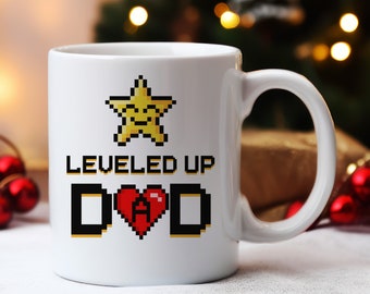 Taza "Papá que ha subido de nivel": Regalo para papás primerizos gamers