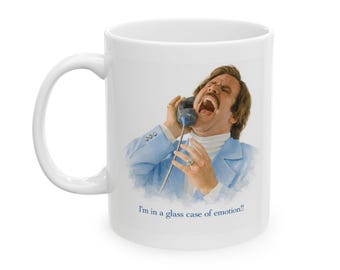 Ron Burgundy Mug | "Glass Case of Emotion" Quote Cup (Anchorman Movie)
