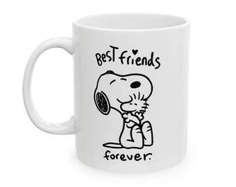 Friends Forever Cartoon Kaffeetasse - Lustiges BFF Geschenk