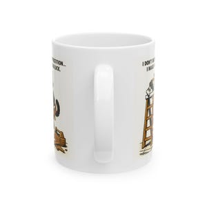 Lustig Katzen-Unglücks-Tischler-Illustrations-Tasse | Bau Humor Keramik Becher Bild 3