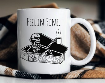 Mår bra skelett kaffemugg - rolig läskig gåva