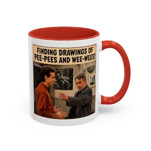 Divertente tazza da caffè retrò con disegni di pipì e cacca, stile fumetto vintage, 440 ml e 590 ml, regalo per i colleghi.