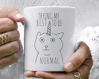 Unicorn Cat Coffee Mug: Funny Gag Gift for Cat Lovers