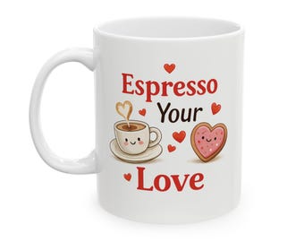 Espresso Your Love Kaffeetasse, Geschenk zum Valentinstag