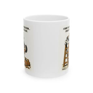 Lustig Katzen-Unglücks-Tischler-Illustrations-Tasse | Bau Humor Keramik Becher Bild 2