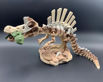 Spinosauro articolato stampato in 3D: dinosauro flessibile da scrivania