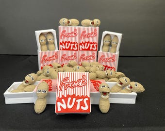 Articulated Peanut Keychain Set, Magnetic Desk Toy, Funny Novelty Gift, 3D Printed Fidget