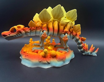 3D Printed Articulated Stegosaurus: Flexible Fidget Desk Toy