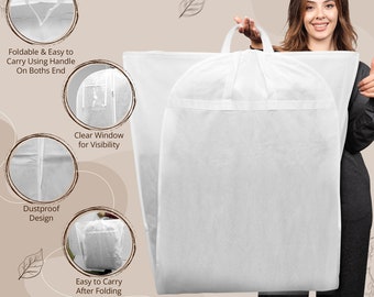 Breathable Wedding Dress Bag With Handle Bridal Dress Travel Carrier Long Dress Cover Bag