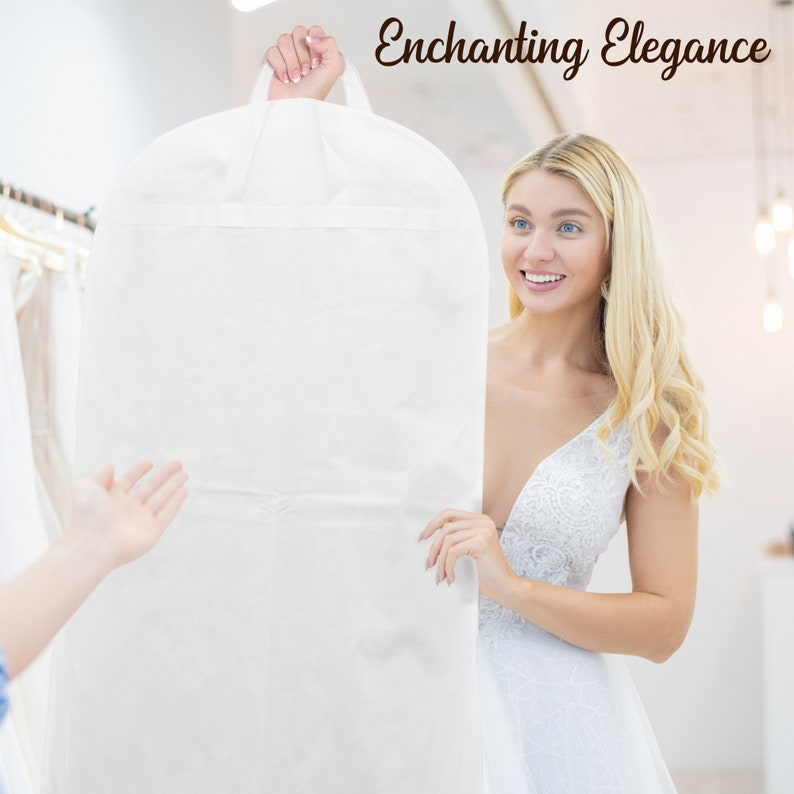 Breathable Wedding Dress Bag With Handle Bridal Dress Travel Carrier Long Dress Cover Bag image 9