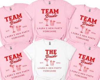 Bachelorette Party Shirts, Bride Gift, hen party gifts, Team Bride Shirt, Hen Party Wedding Tshirt, Personalised Matching Tribe T Shirts
