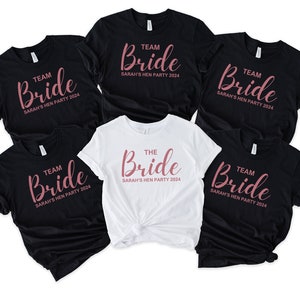 Personalised Hen Party T Shirts, Team Bride T Shirt, Hen Party Shirts, Bachelorette Party Shirts, Bachelorette Shirts, Bachelorette Gifts