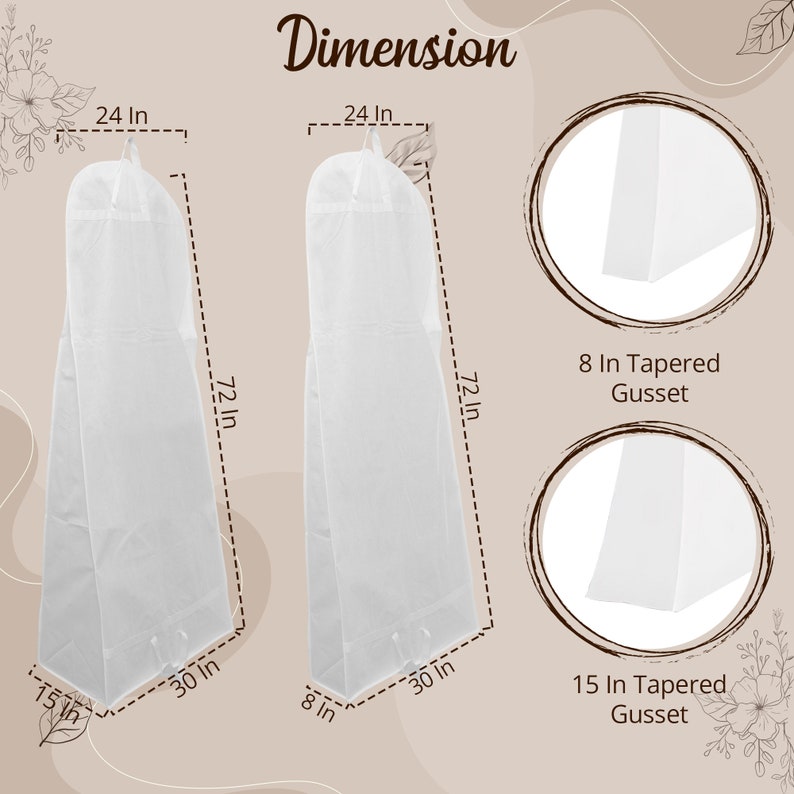 Breathable Wedding Dress Bag With Handle Bridal Dress Travel Carrier Long Dress Cover Bag image 6