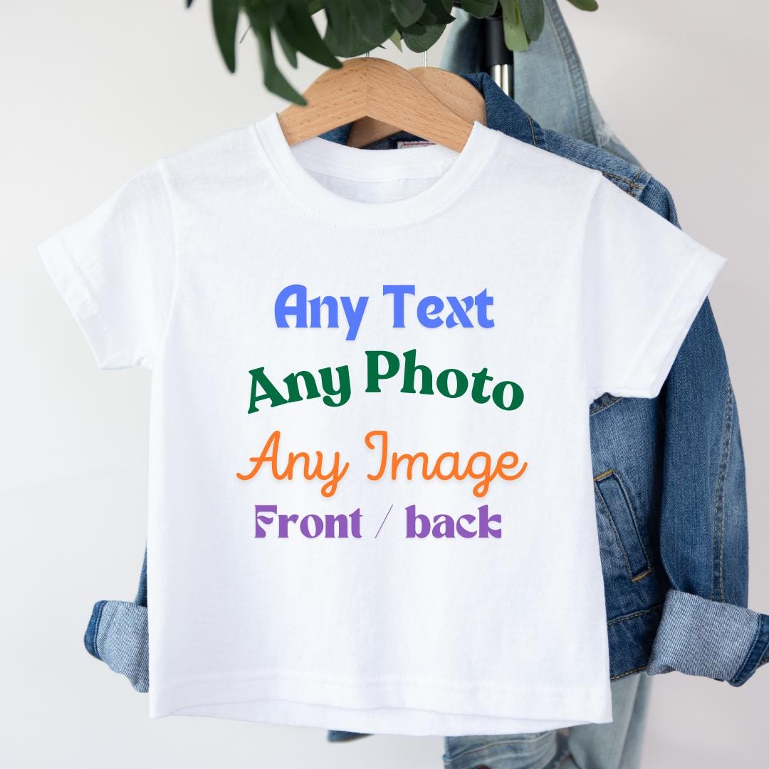 Personalized Kids T-shirt: Custom Photo Text Unisex Tee