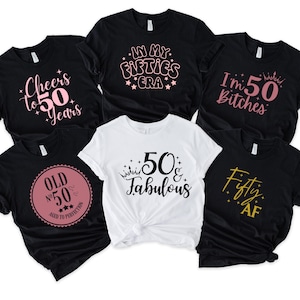 50th birthday tshirt, 50th birthday tee, 50th birthday shirt, Fifty T-shirt, 50th Birthday Gift for Her, Friend, Wife, Mom, Aunty