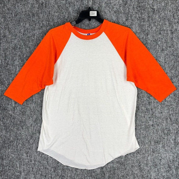 Vintage Raglan Shirt Mens Xl Orange Baseball Tee … - image 7