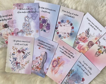 Affirmation cards for pregnancy & birth, hypnobirthing cards (digital)