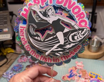 Happy divorce cake topper